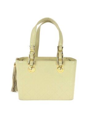 Versace Vintage Sunburst Tassel Yellow Gold Leather Handbag